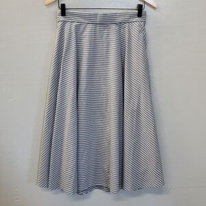 Uniqlo Blue and White Striped A-Line Skirt